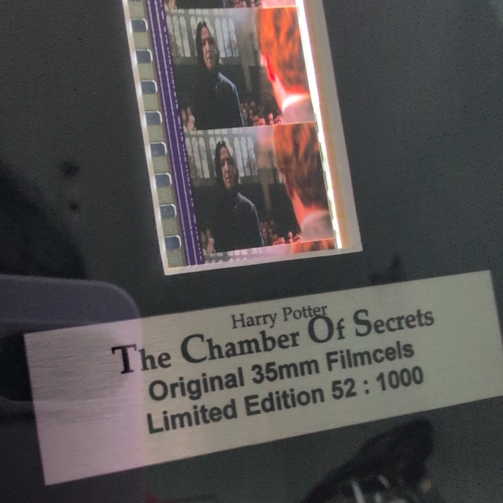 Harry Potter Chamber of Secrets Original Alan Rickman 35mm Film Cell 52/1000 COA, изображение 2