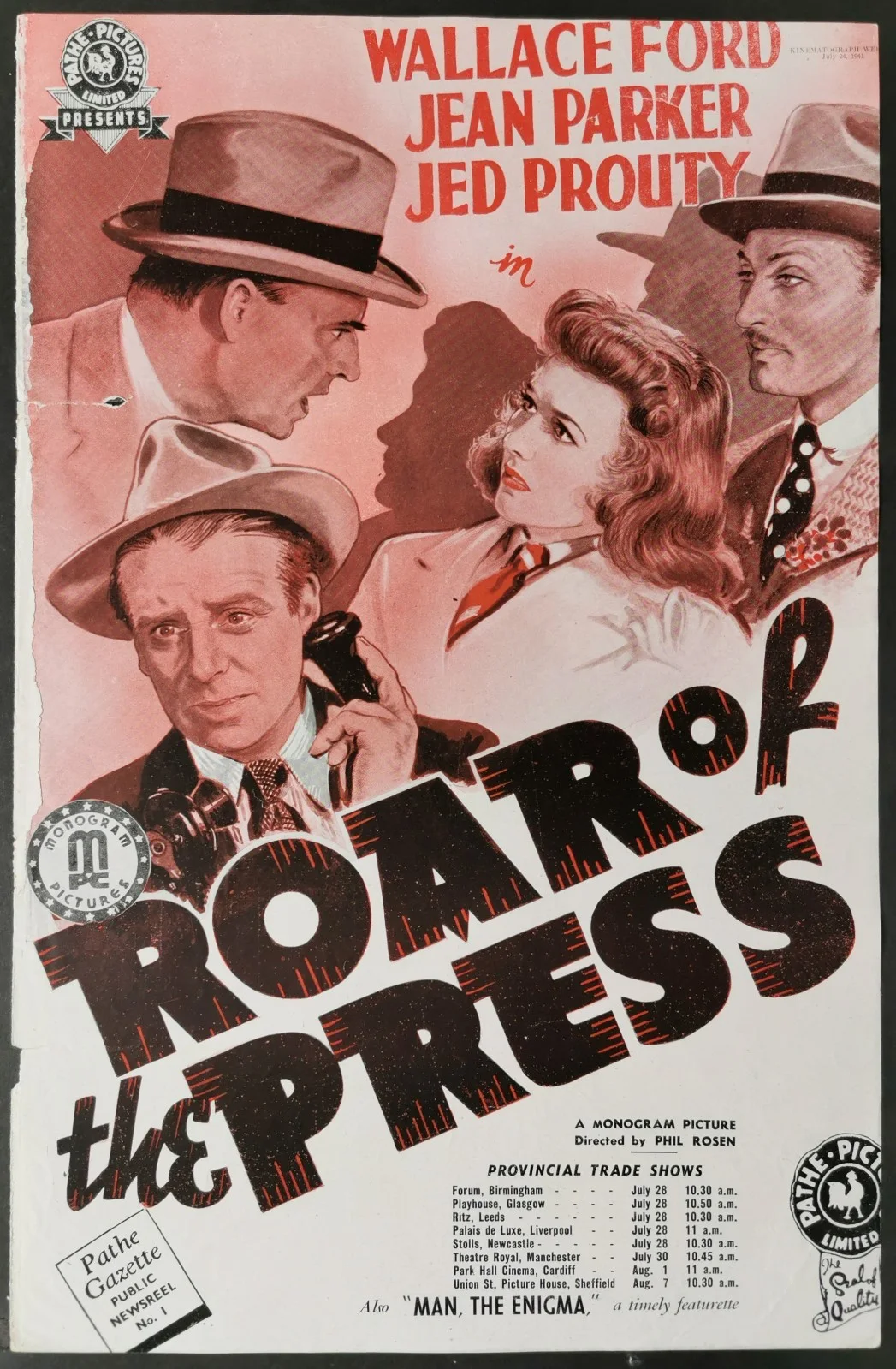 KING OF THE ZOMBIES 1941 Dick Purcell ROAR OF THE PRESS Jean Parker TRADE ADVERT, изображение 2