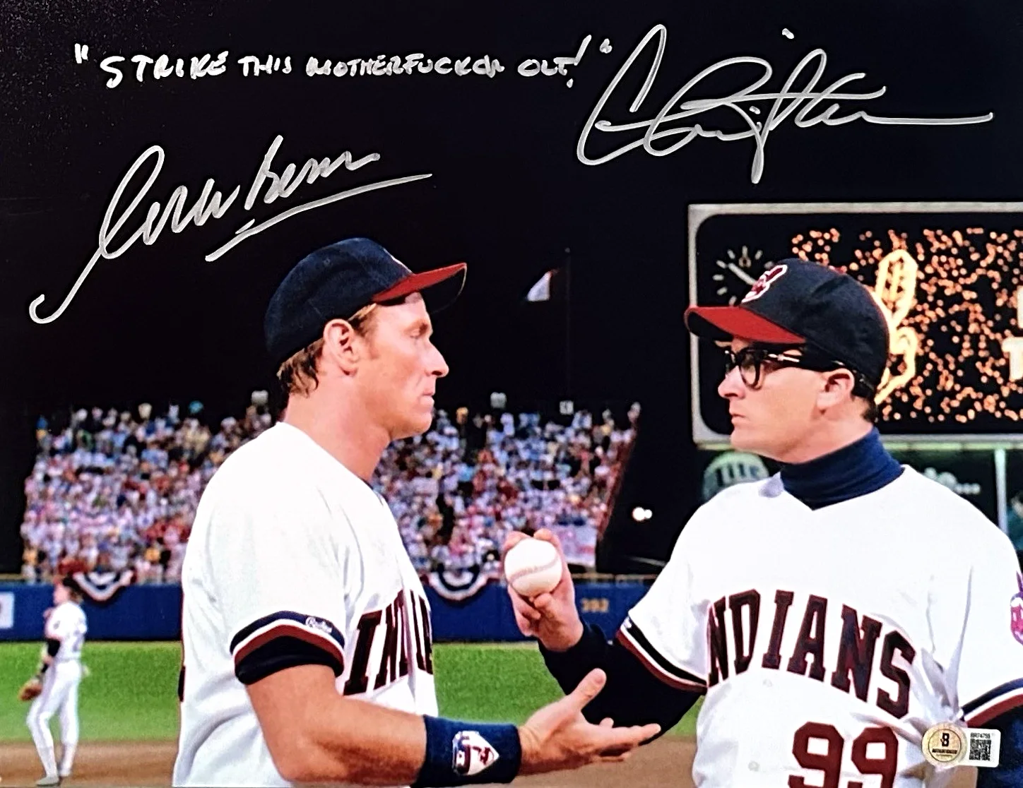 Charlie Sheen & Corbin Bernsen — Charlie Sheen Corbin Bernsen AUTOGRAPHS 11x14 Photo RARE INSCRIPTION Signed BAS