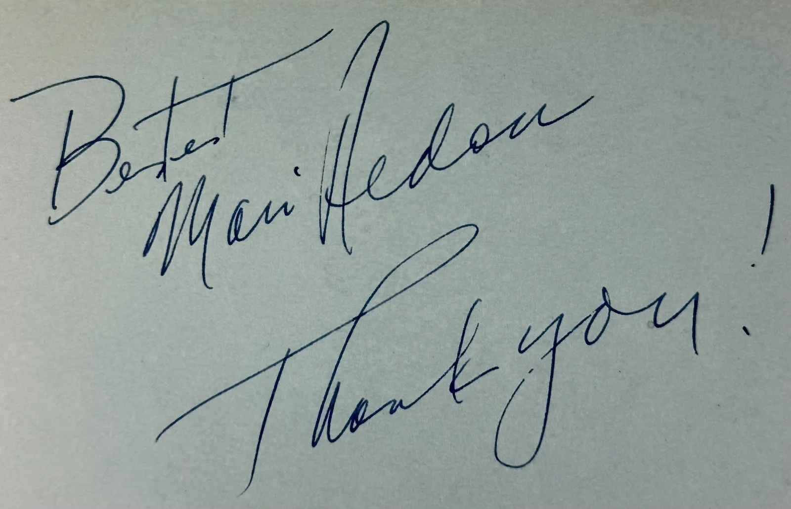 Mari Aldon — MARI ALDON Signed Autographed 4x6 INDEX CARD Distant Drums The Barefoot Contessa, изображение 2