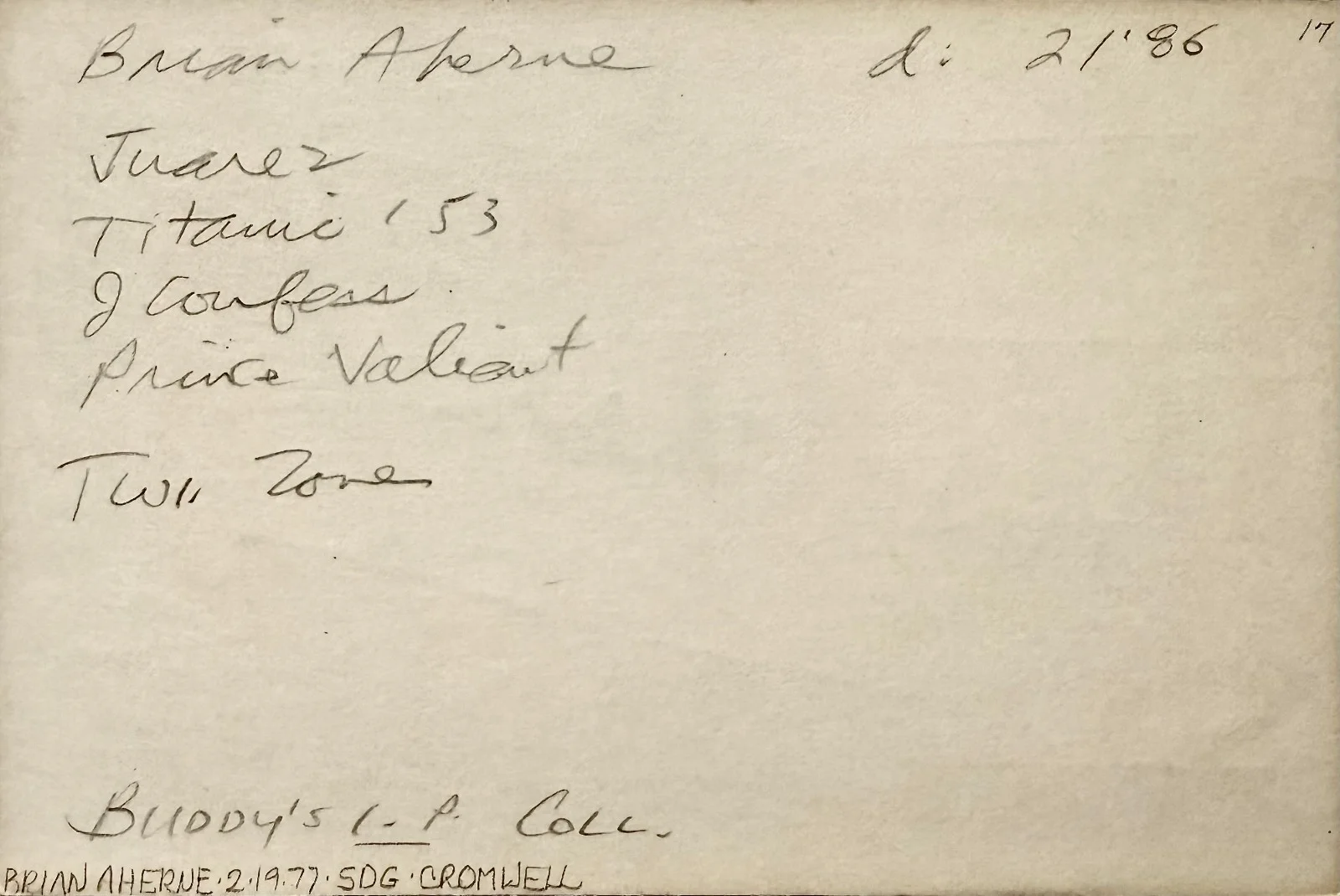 Brian Aherne — BRIAN AHERNE Signed Autographed 4"x 6" INDEX CARD The Locket A Night to Remember, image 3