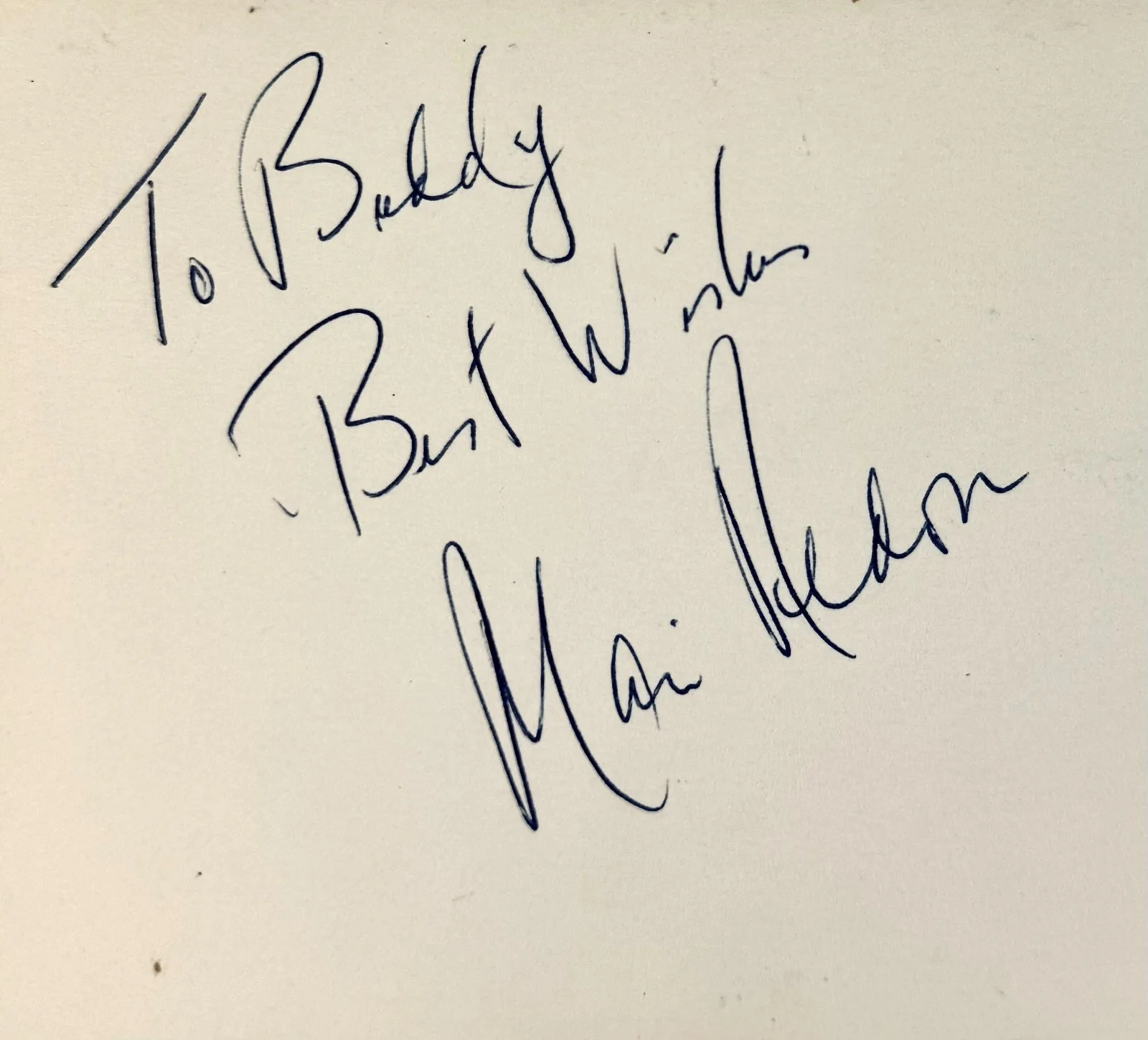 Mari Aldon — MARI ALDON Autographed Signed 4x6 INDEX CARD Distant Drums The Barefoot Contessa, изображение 2