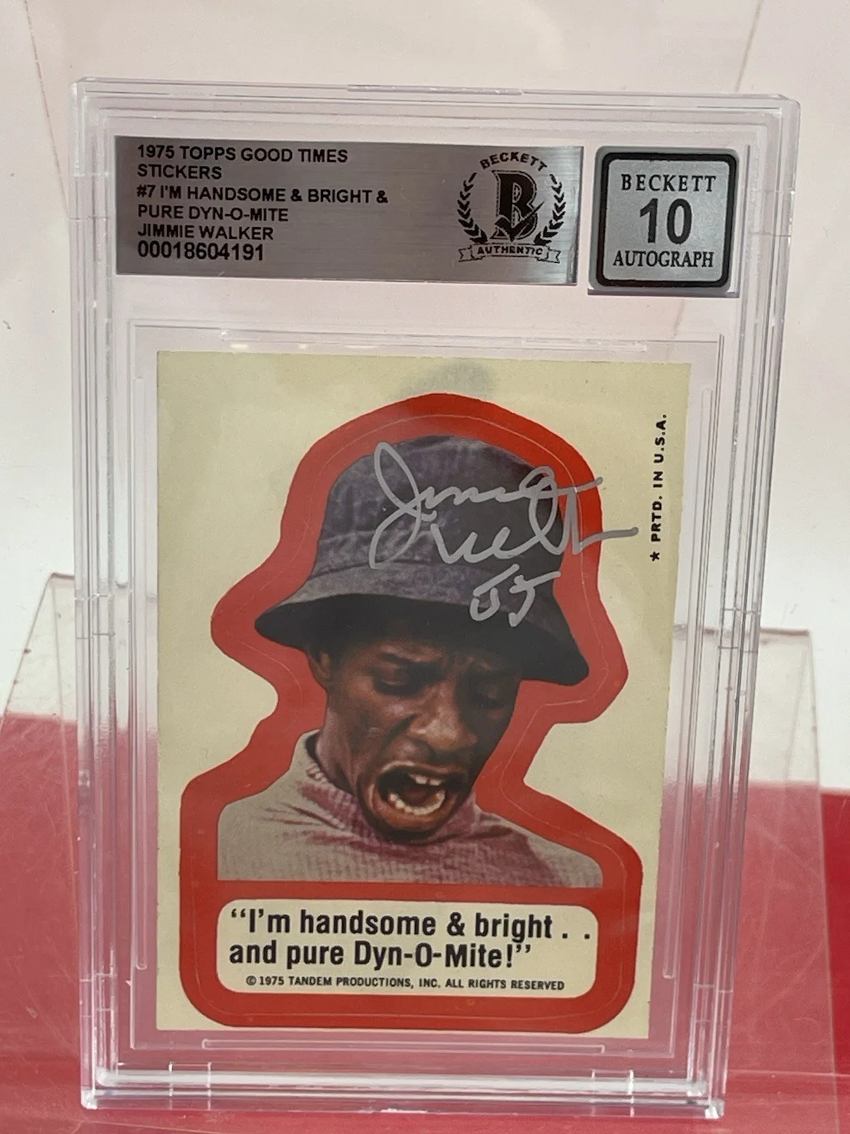 Jimmie Walker — Jimmie "JJ" Walker signed Good Times trading card Beckett Slabbed grade 10, image 2