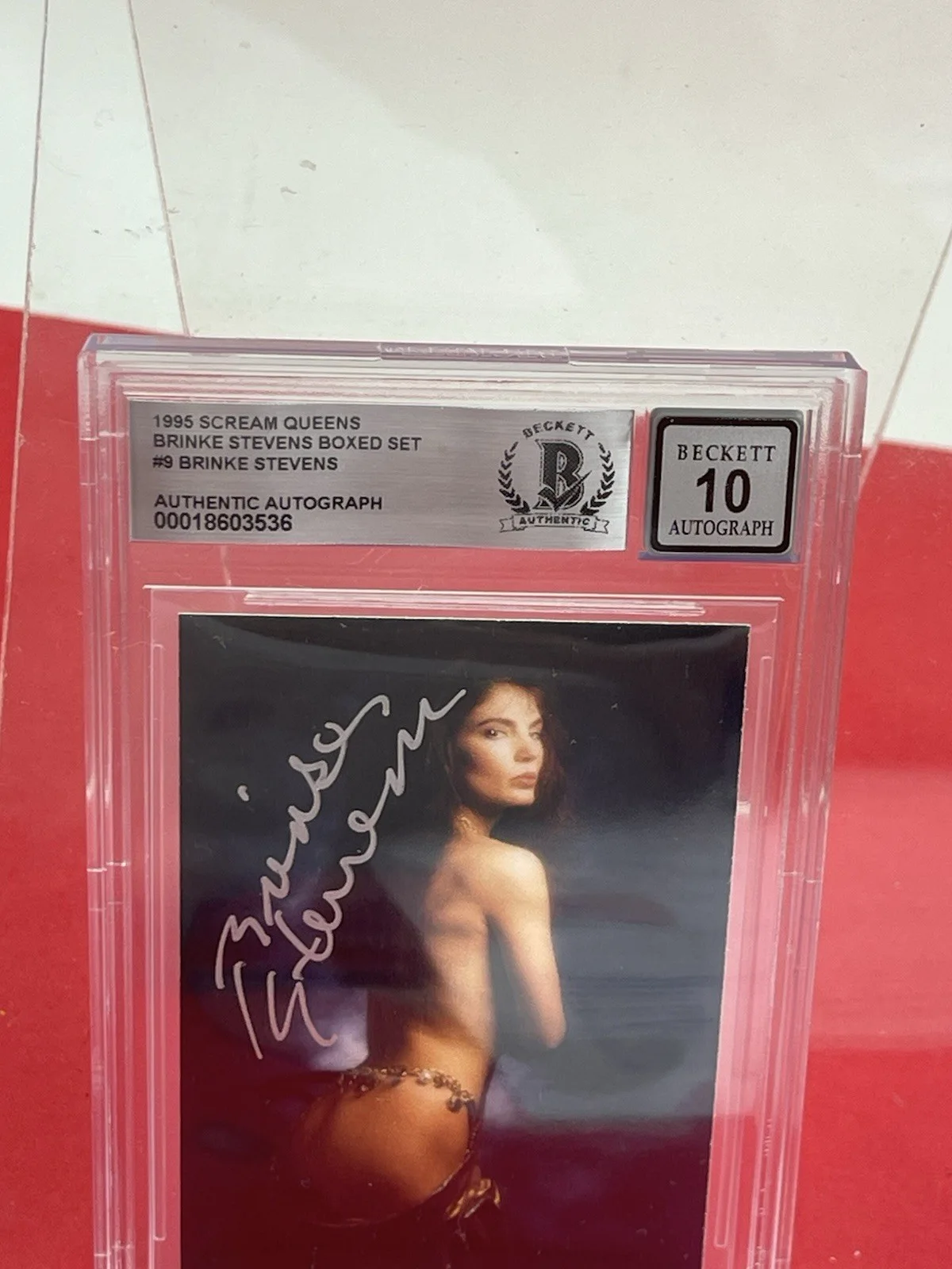 Brinke Stevens — Brinke Stevens signed Scream Queen Beckett Slabbed grade 10, изображение 3