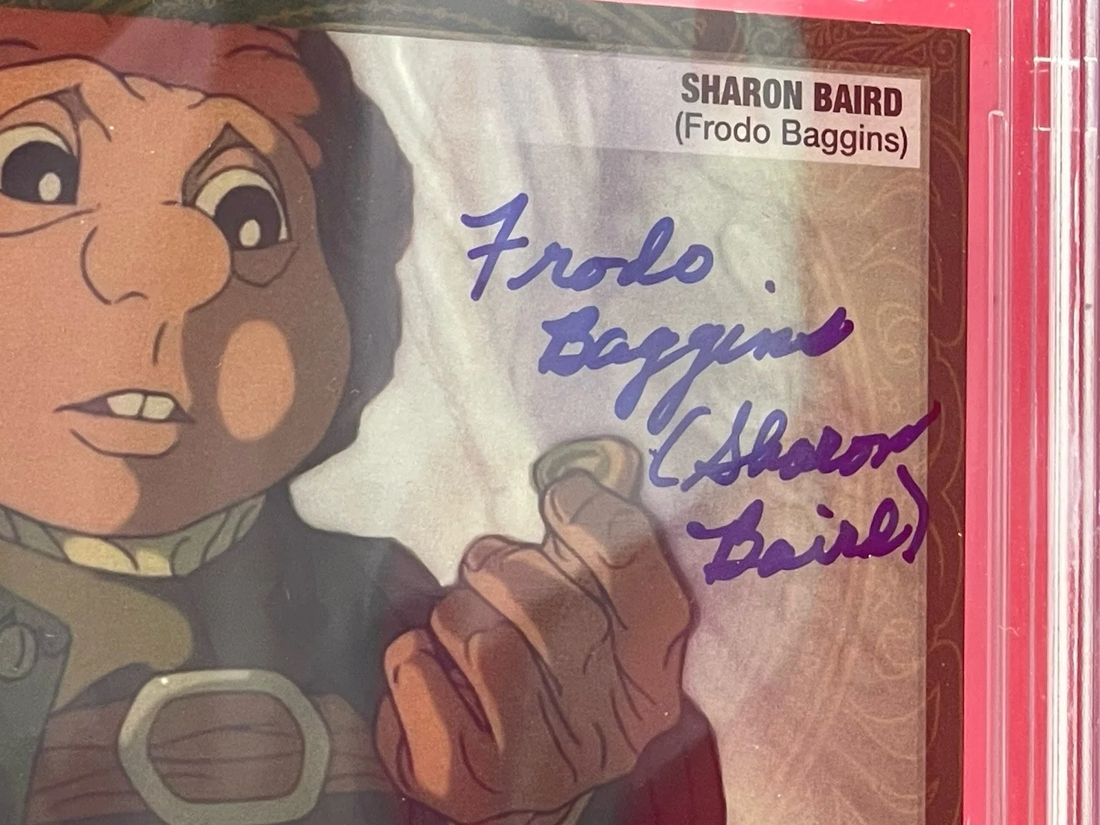 Sharon Baird — Sharon Baird Frodo Baggins signed 1979 The Hobbit Card Beckett Slabbed grade 10, изображение 2