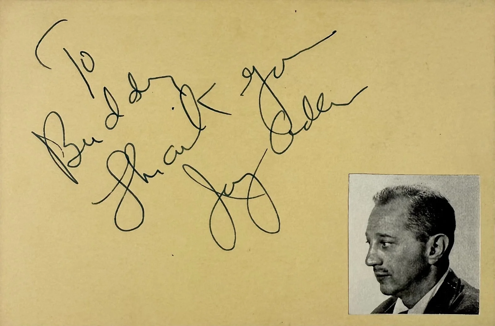 Jay Adler — JAY ADLER Signed Autographed 4" x 6" INDEX CARD The Big Combo CRY DANGER, image 4