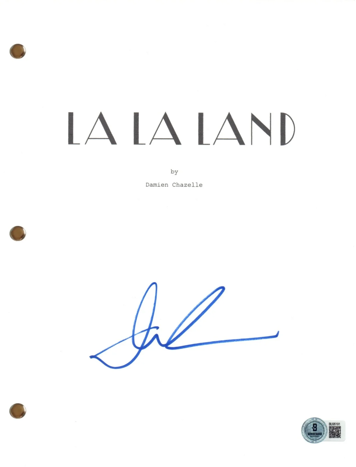 DAMIEN CHAZELLE — DAMIEN CHAZELLE Signed Autograph LA LA LAND Movie Script Screenplay Beckett COA, image 4
