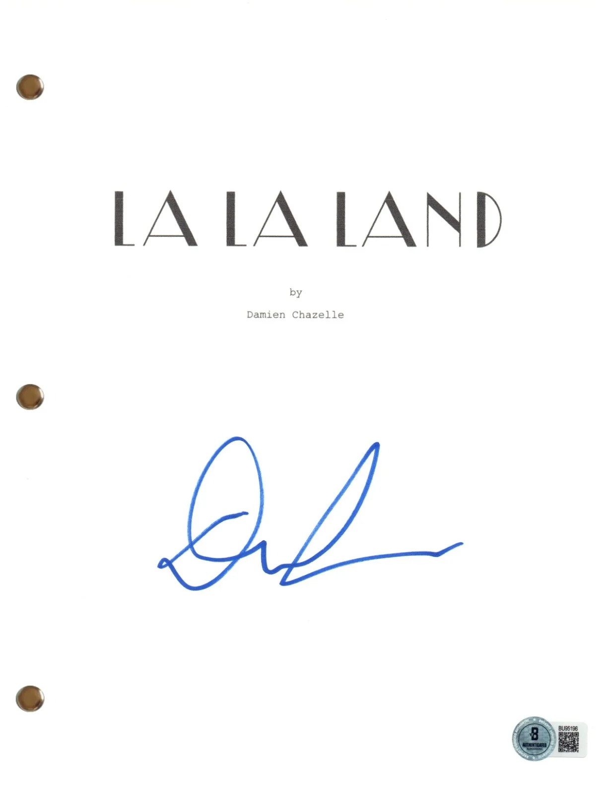 DAMIEN CHAZELLE — DAMIEN CHAZELLE Signed Autograph LA LA LAND Movie Script Screenplay Beckett COA, image 5