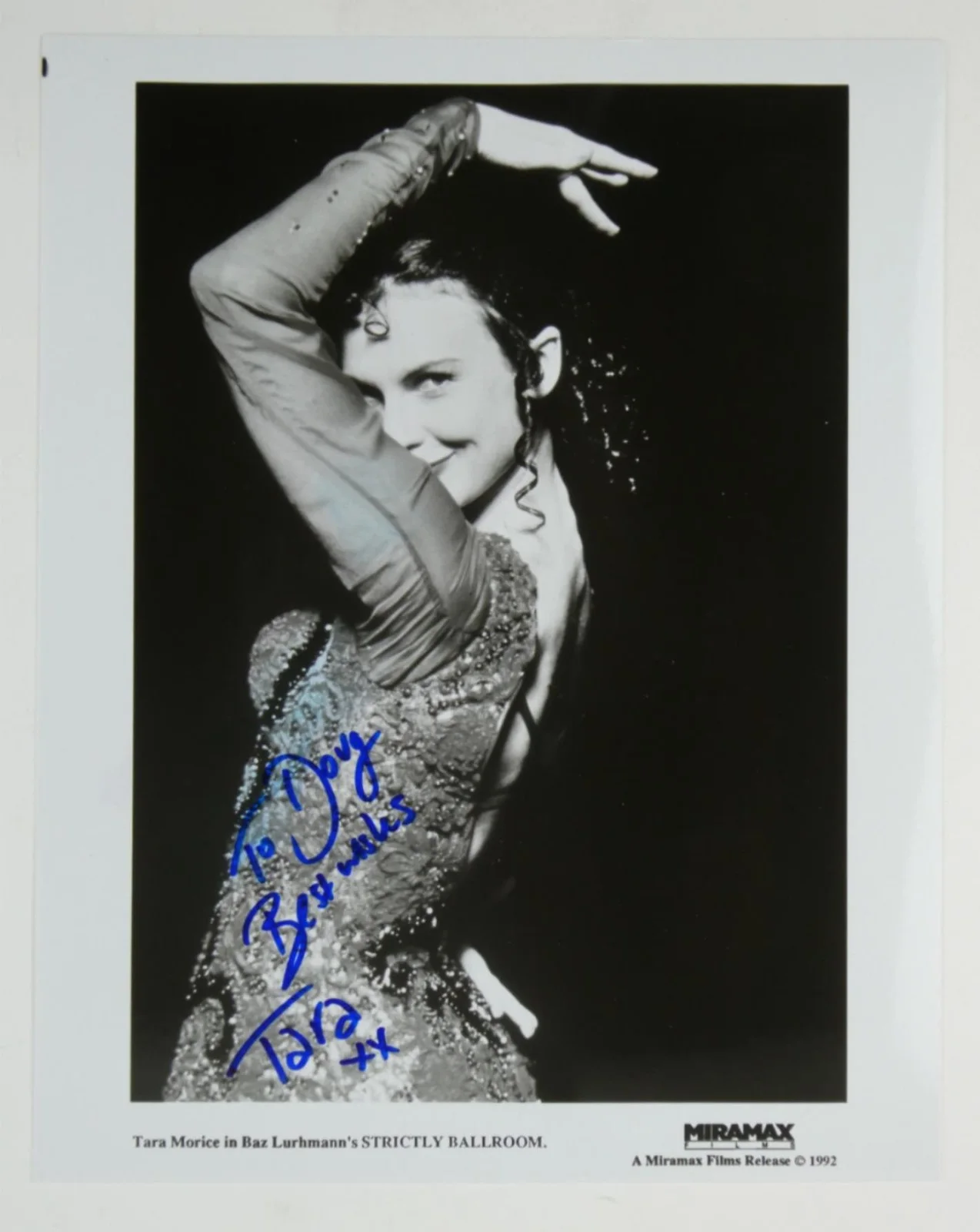 Tara Morice — Tara Morice Signed B&W 8x10 Promo Photo Strictly Ballroom Personalized To Doug