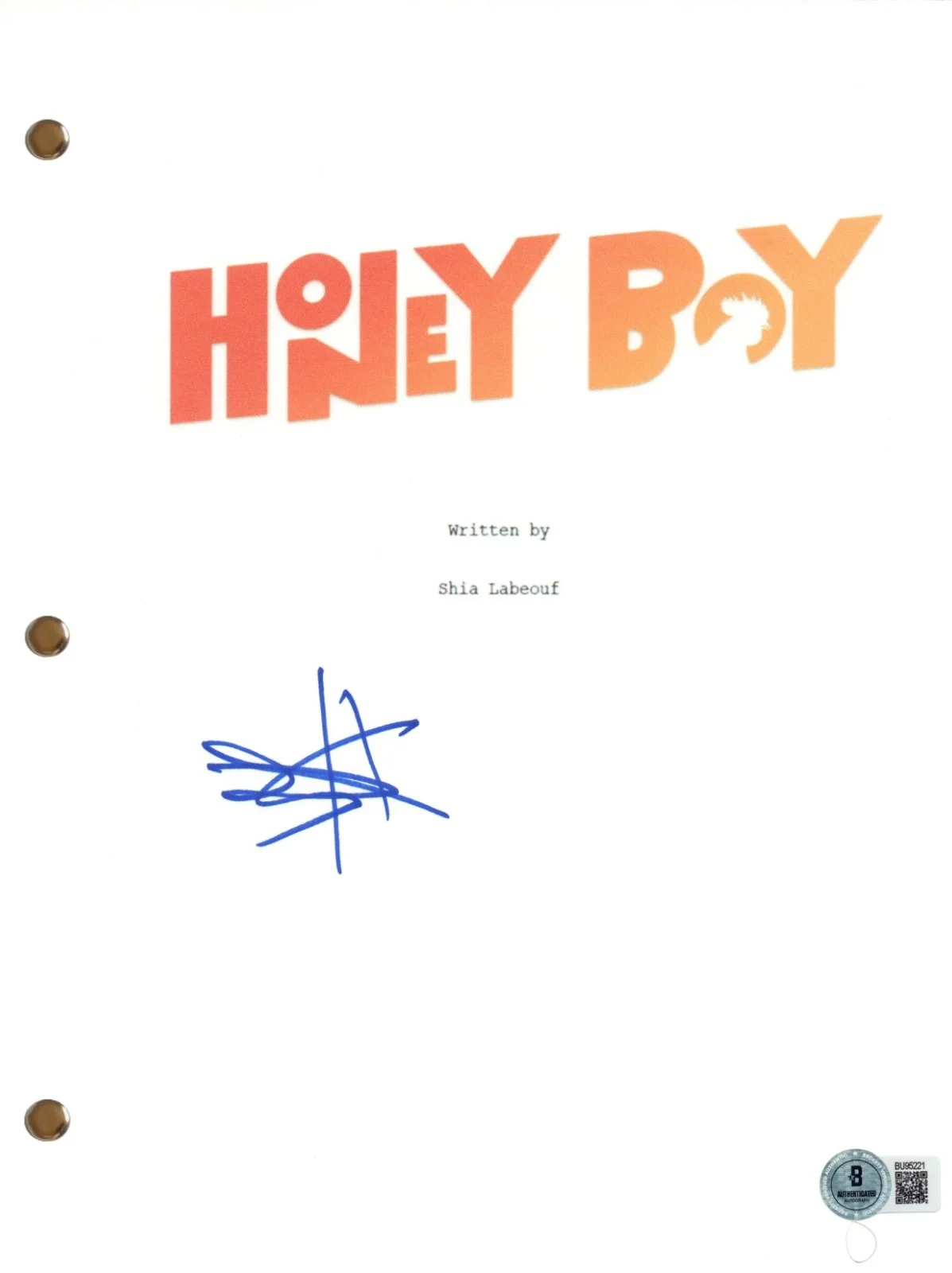 Shia LaBeouf — Shia LaBeouf "Honey Boy" Signed Autograph Movie Script Screenplay Beckett COA, изображение 2