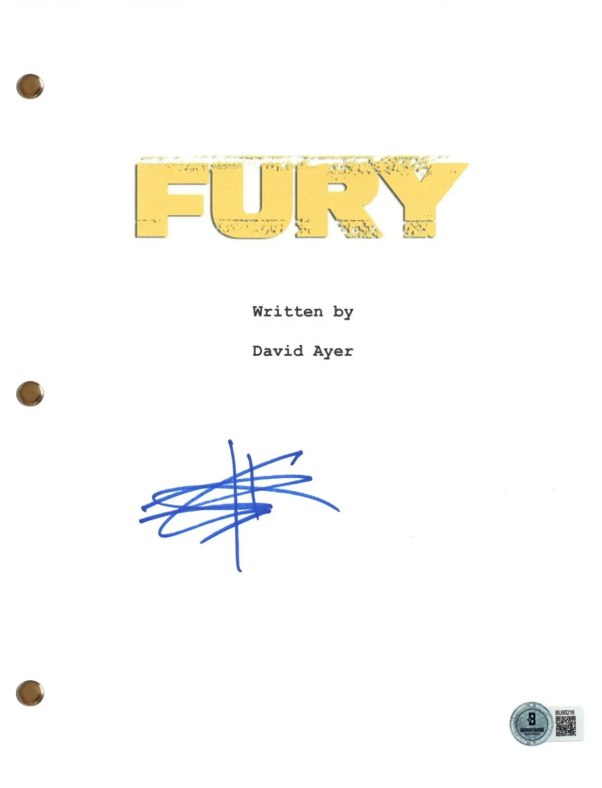 Shia LaBeouf — Shia LaBeouf Signed Autograph Fury Movie Script Screenplay 2014 Film Beckett COA, image 3