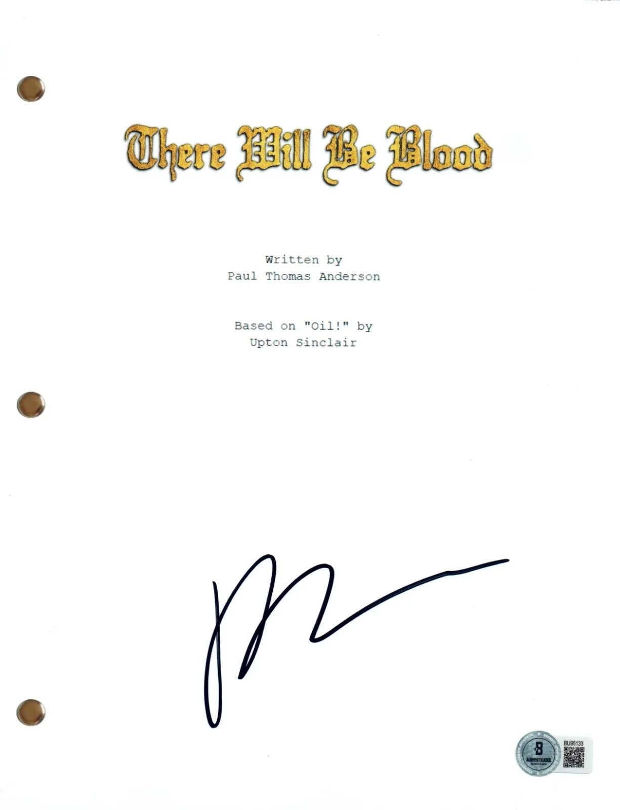 Paul Thomas Anderson — Paul Thomas Anderson THERE WILL BE BLOOD Signed Movie Script Screenplay Beckett, image 2
