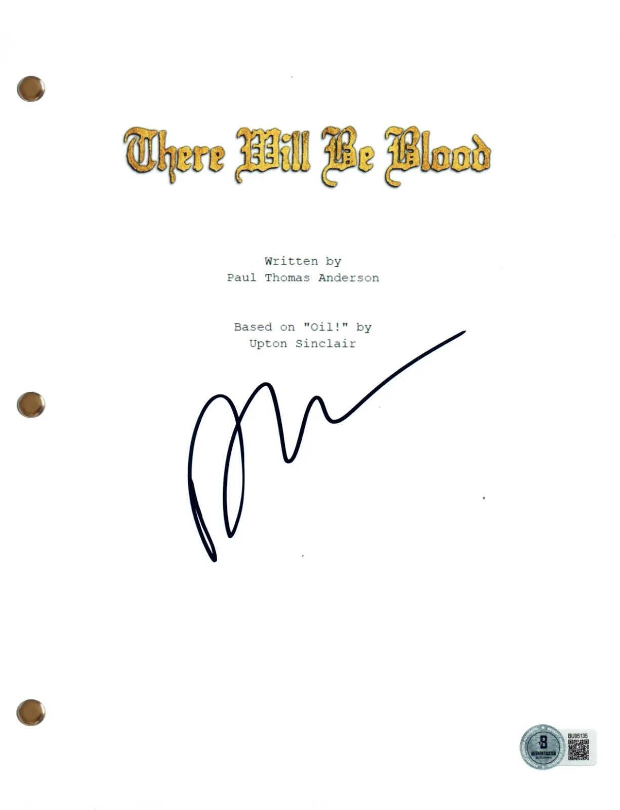 Paul Thomas Anderson — Paul Thomas Anderson THERE WILL BE BLOOD Signed Movie Script Screenplay Beckett, image 3