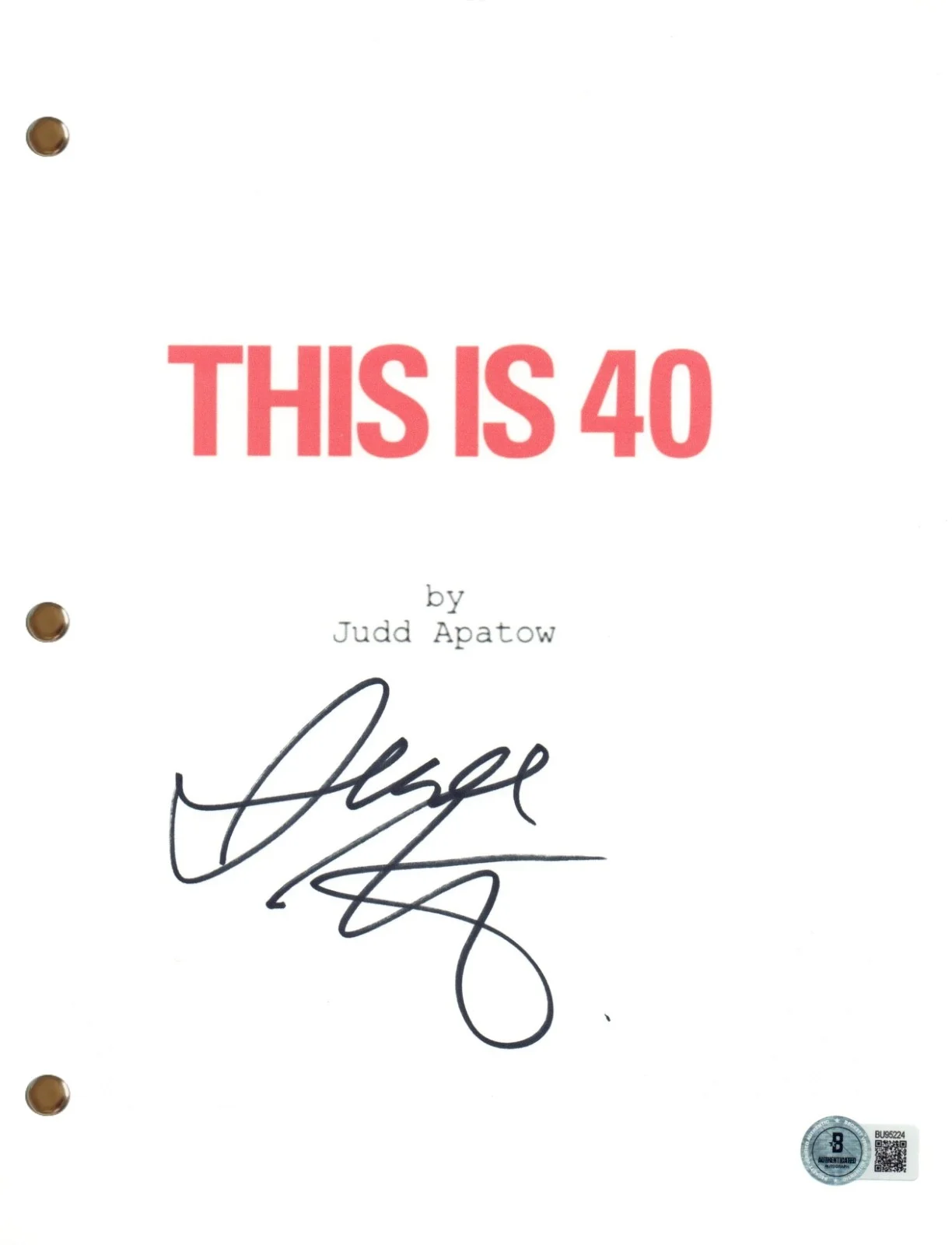 Judd Apatow — Judd Apatow Signed Autograph This Is 40 Movie Script Full Screenplay Beckett COA