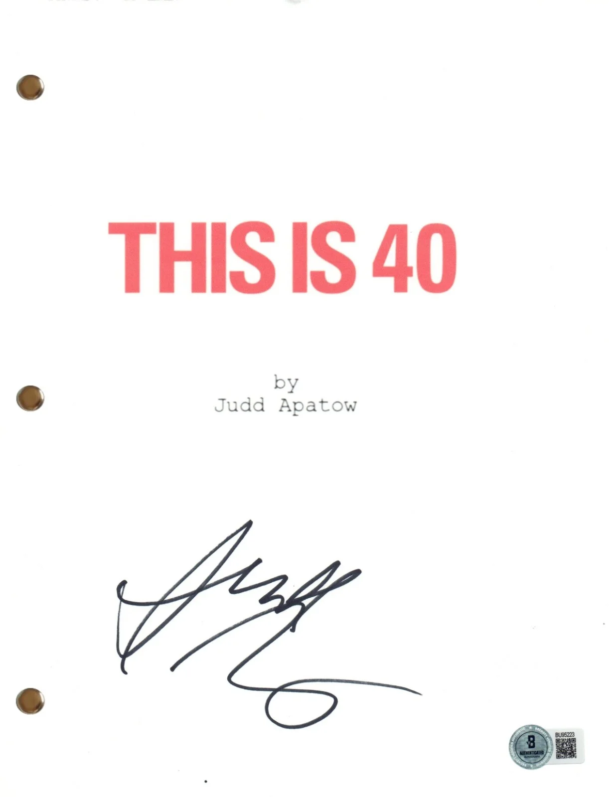 Judd Apatow — Judd Apatow Signed Autograph This Is 40 Movie Script Full Screenplay Beckett COA, image 2
