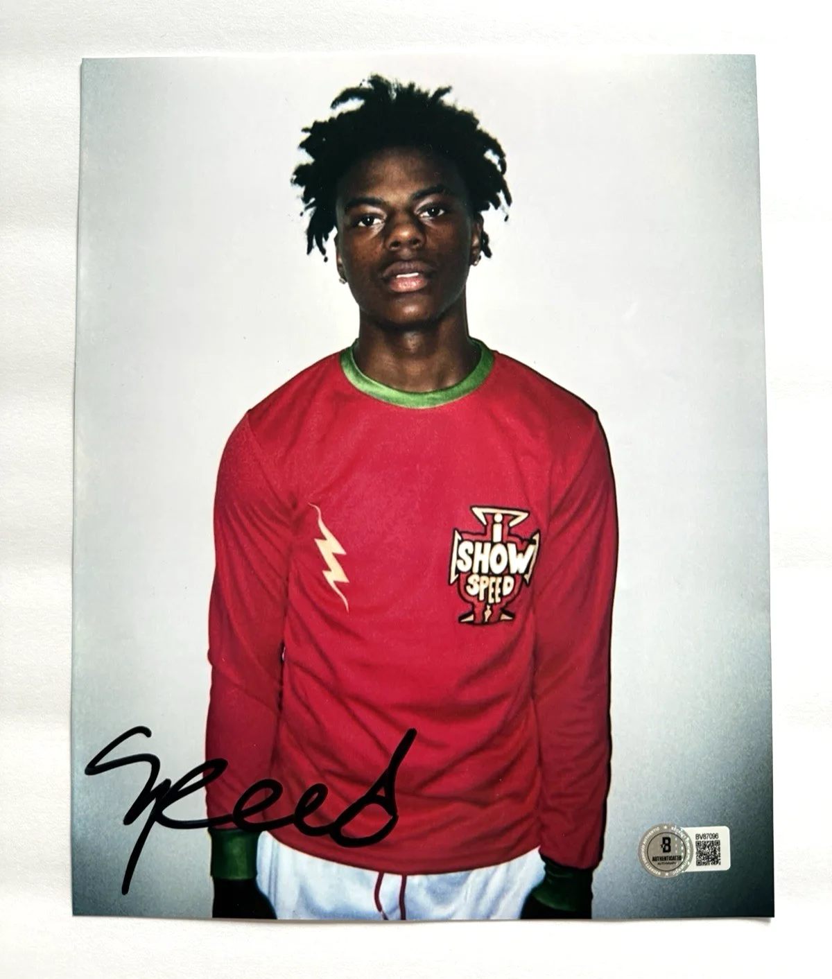 IShowSpeed — IShowSpeed Signed 8x10 Photo YouTuber Speed Beckett Authenticated With Proof