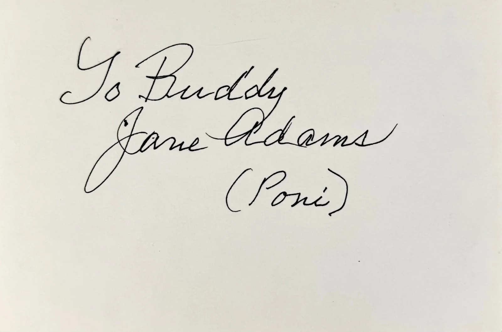 Jane Poni Adams — JANE "PONZI" ADAMS Signed Autographed 4" x 6" INDEX CARD HOUSE of DRACULA, image 4