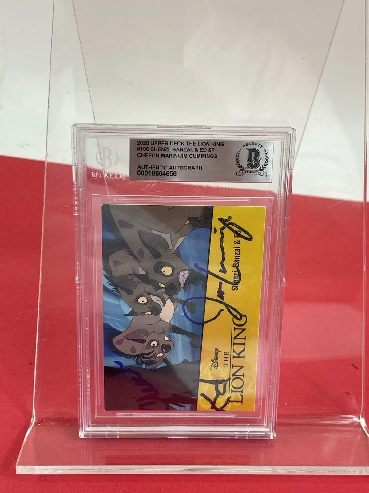 Cheech Marin, Jim Cummings — Cheech & Jim Cummings signed Lion King teasing Card Beckett Slabbed, изображение 4