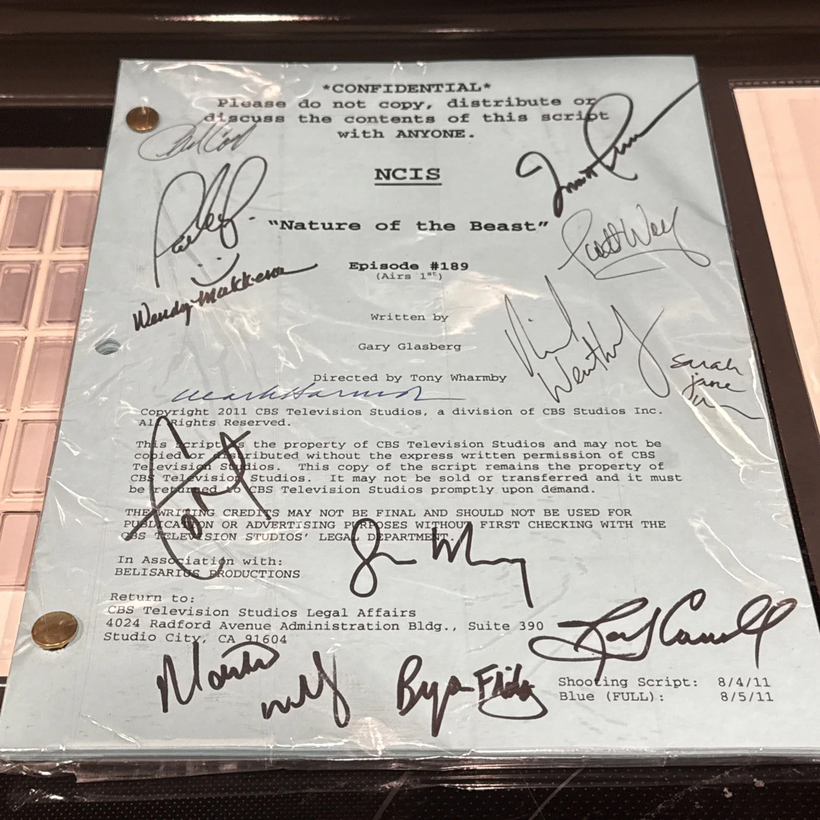NCIS Script Ep.#189 Nature Of The Beast MINT!+ CBS Studio Cast Photos Signed 13x, image 2