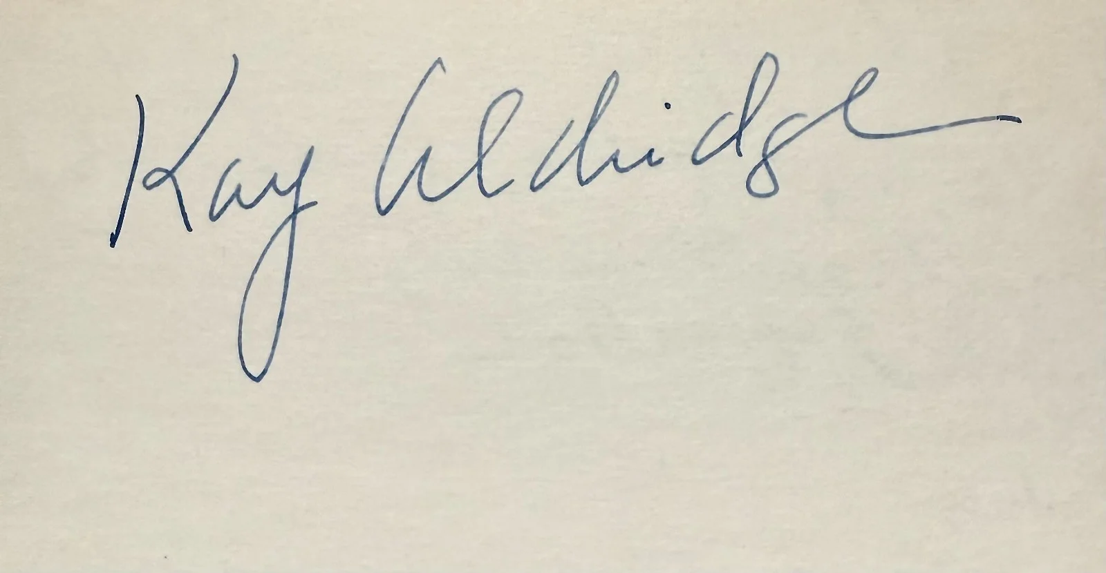 Kay Aldridge — KAY ALDRIDGE Signed Autographed 4" x 6" INDEX CARD The Phantom of 42nd Street, изображение 2