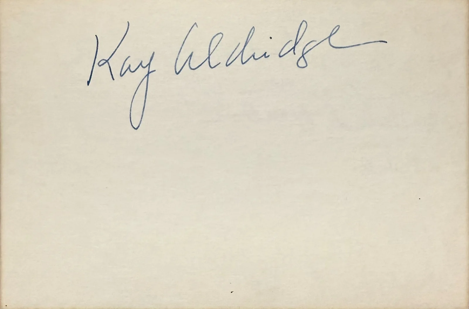 Kay Aldridge — KAY ALDRIDGE Signed Autographed 4" x 6" INDEX CARD The Phantom of 42nd Street, изображение 4