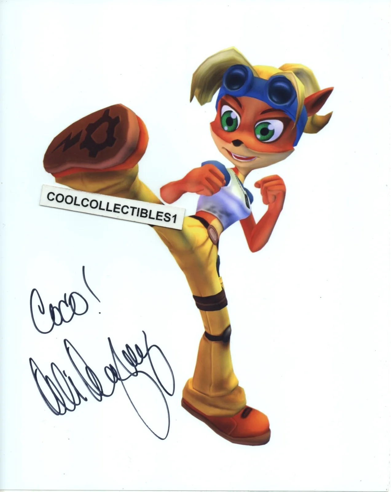 DEBI DERRYBERRY — DEBI DERRYBERRY IN PERSON SIGNED 8X10 COLOR PHOTO 1 COA Coco Bandicoot "PROOF"