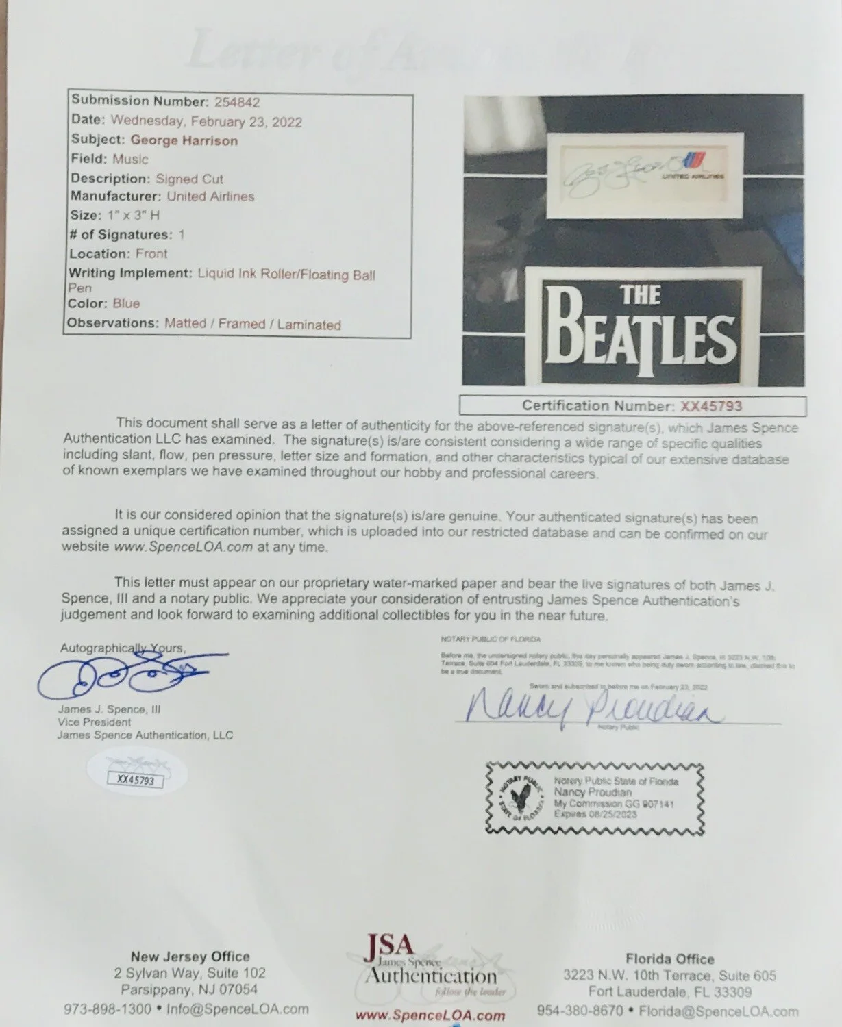 George Harrison — George Harrison Beatles Signed 16x20 Photo Custom Framed Full JSA-COA!, изображение 4