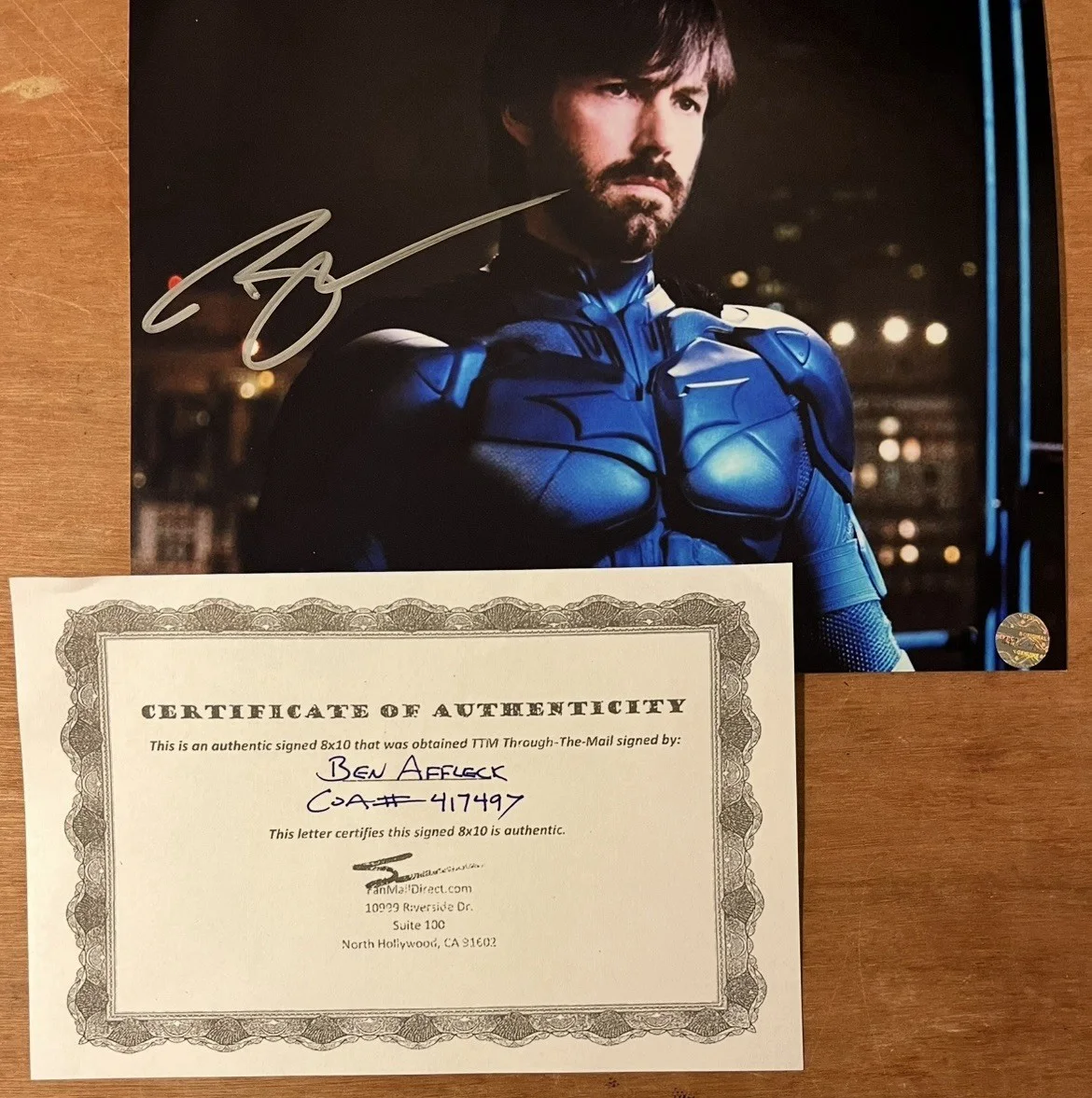 Ben Affleck Signed Autographed 8x10 Batman Justice League Photo With COA, изображение 2