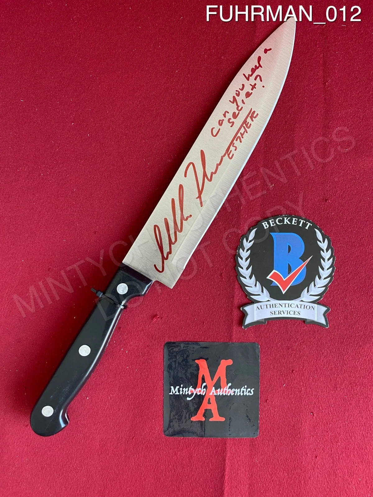 Isabelle Fuhrman — Isabelle Fuhrman autographed signed real 8" steel knife Orphan Beckett COA
