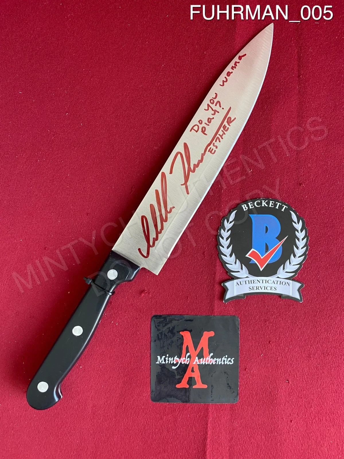 Isabelle Fuhrman — Isabelle Fuhrman autographed signed real 8" steel knife Orphan Beckett COA