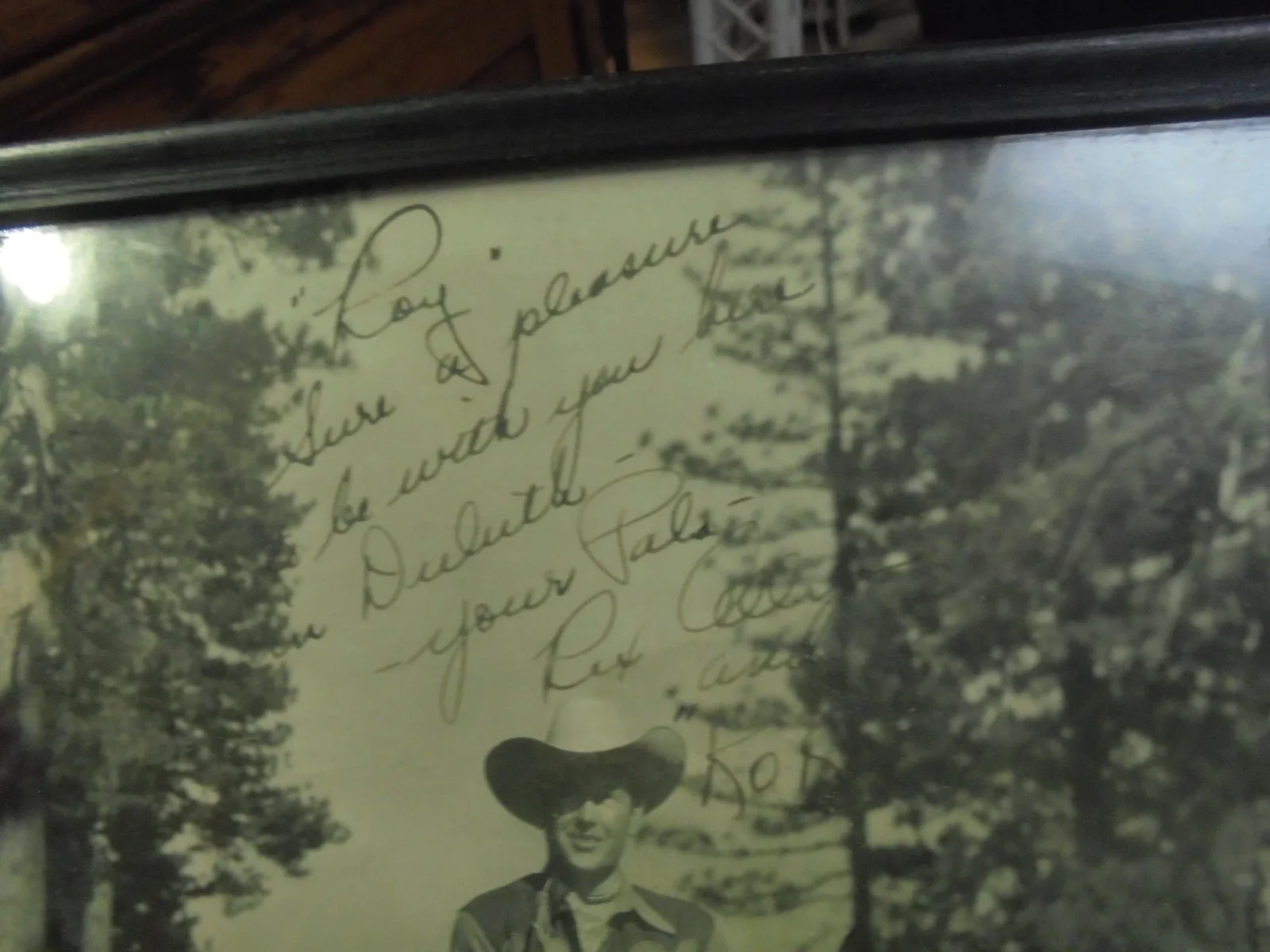 Vintage Rex Allen and Koko personalized autograph picture in frame, image 2