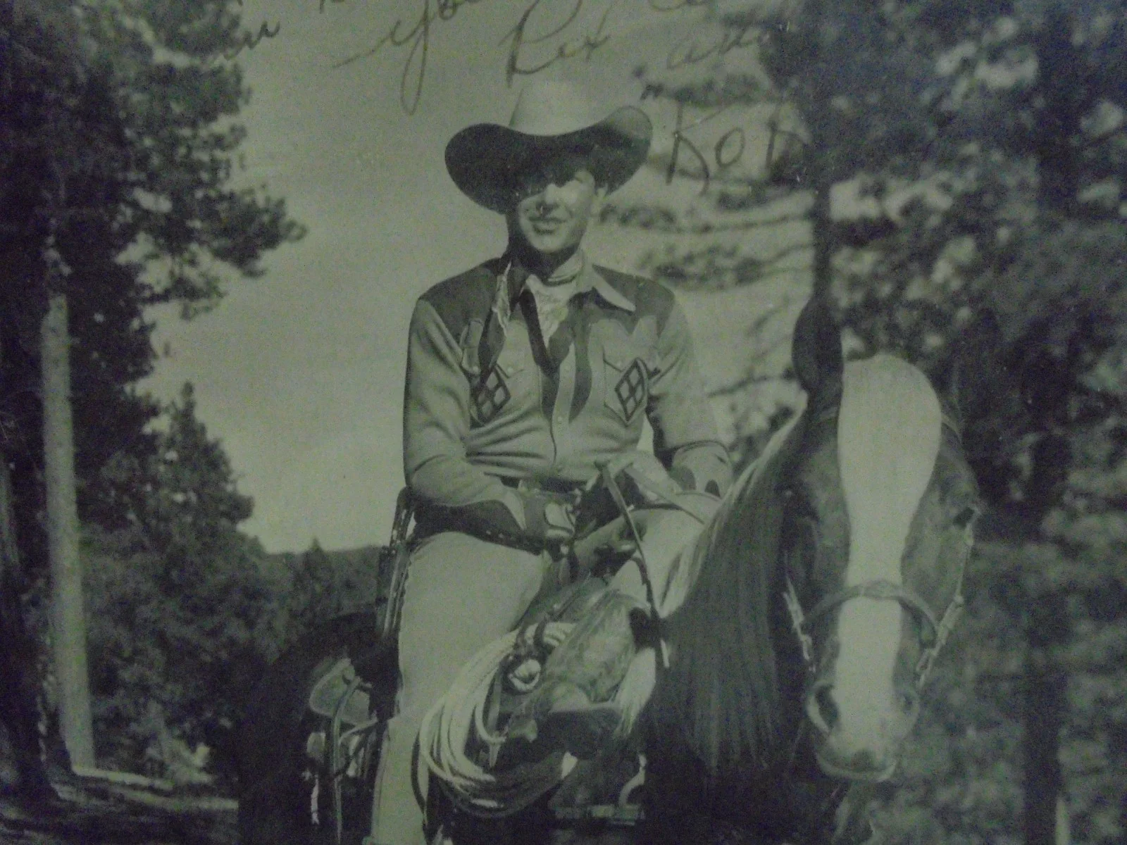 Vintage Rex Allen and Koko personalized autograph picture in frame, image 3