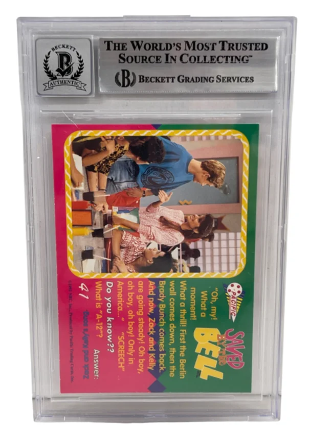 Tiffani Thiessen — Tiffani Thiessen Signed Saved by the Bell 1992 Pacific Trading Card Beckett 10, image 3