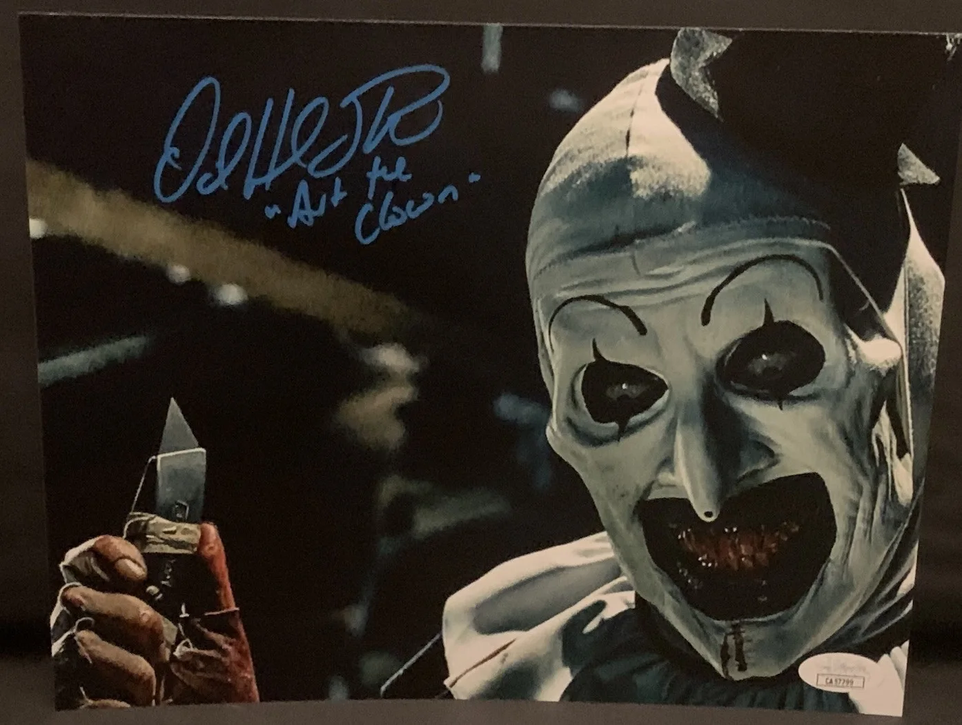David Howard Thornton — David Howard Thornton Signed Autographed Art the Clown Terrifier 8x10 JSA COA