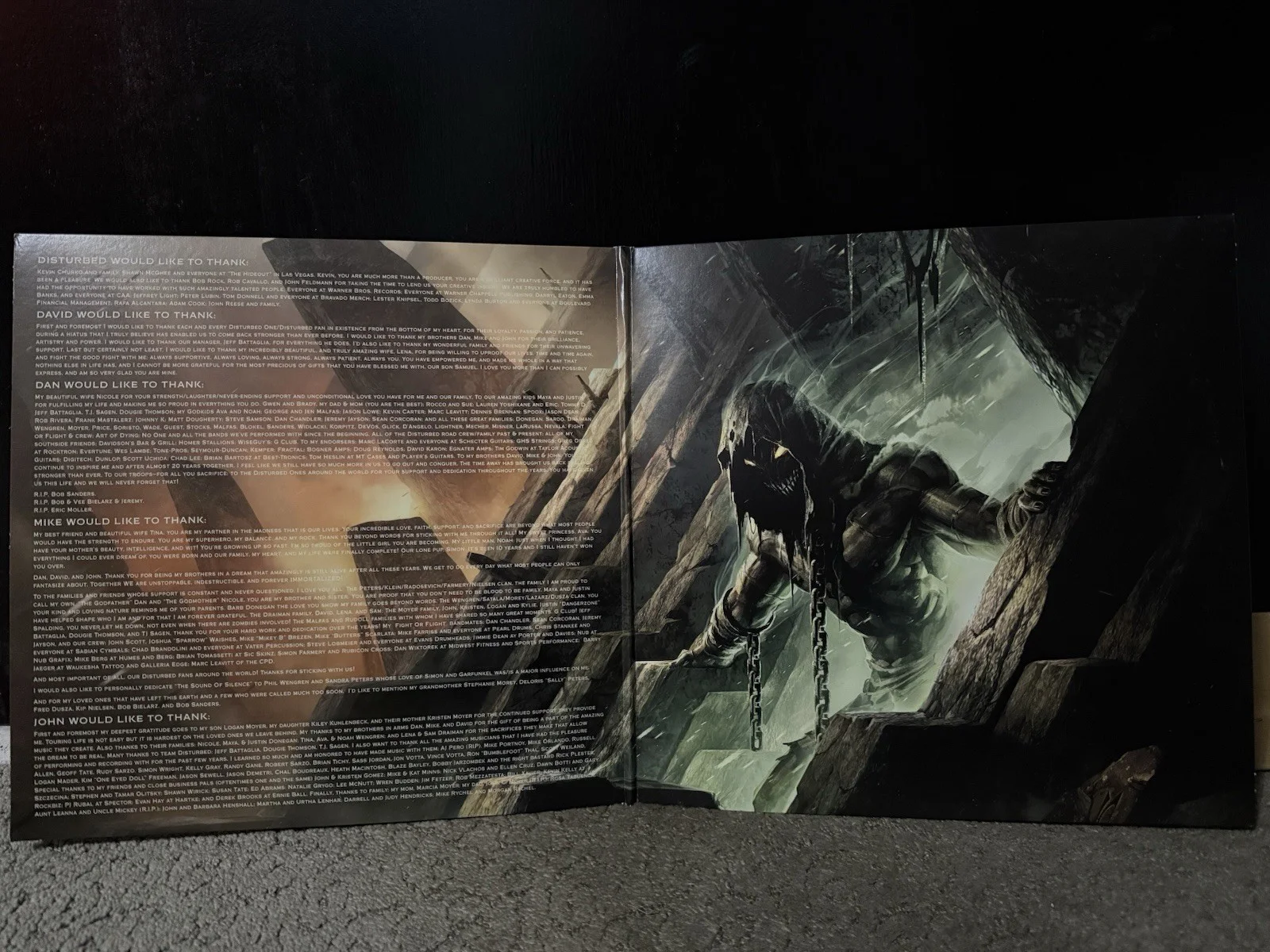 Disturbed Immortalized SIGNED BY BAND Autographed Vinyl Record Album, image 3