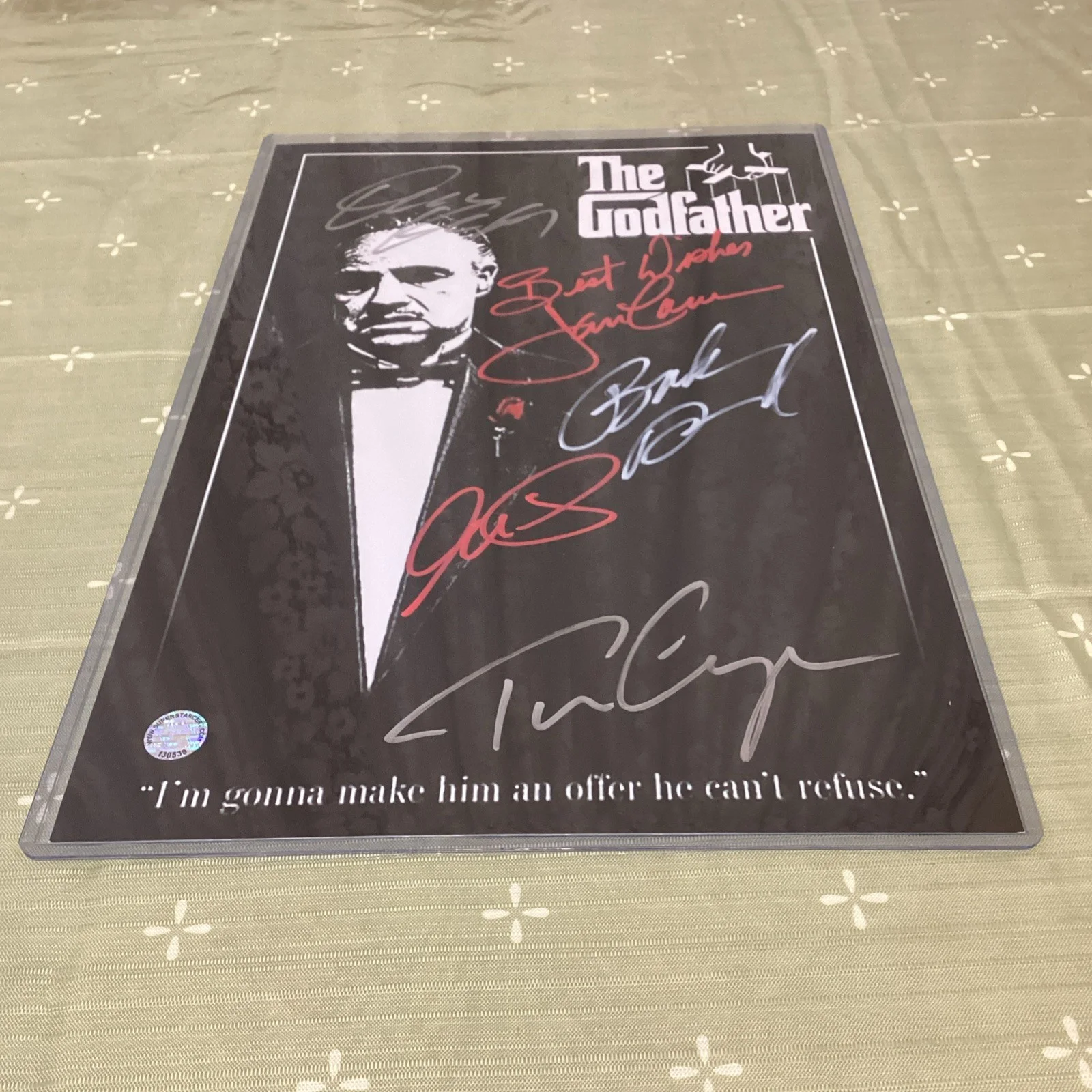 AL PACINO, JAMES CANN, ROBERT DUVALL, DIANE KEATON, FRANCIS FORD — GODFATHER CAST Autograph 11x17 PACINO, CAAN, DUVALL, FRANCIS FORD COPPOLA,KEATON