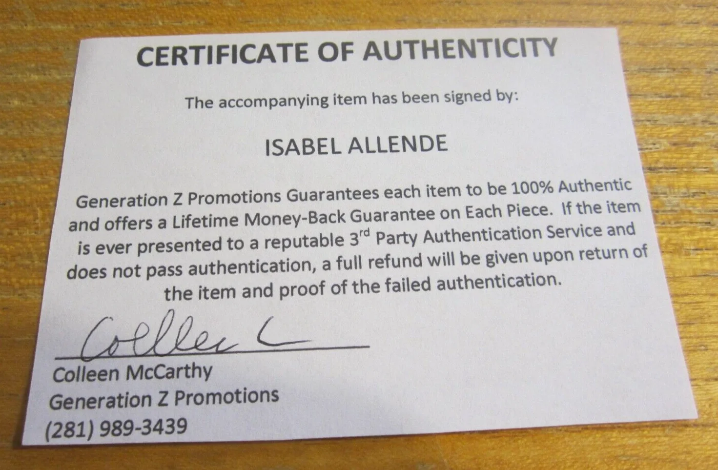 Isabel Allende — Isabel Allende Author Autographed 4X6 Photograph "The House of the Spirits", изображение 3