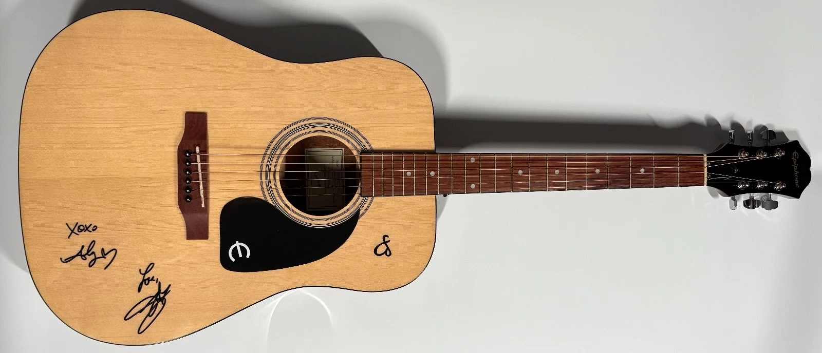 Aly & AJ ACOA Signed Autograph Acoustic Epiphone Guitar 100% Charity, image 2