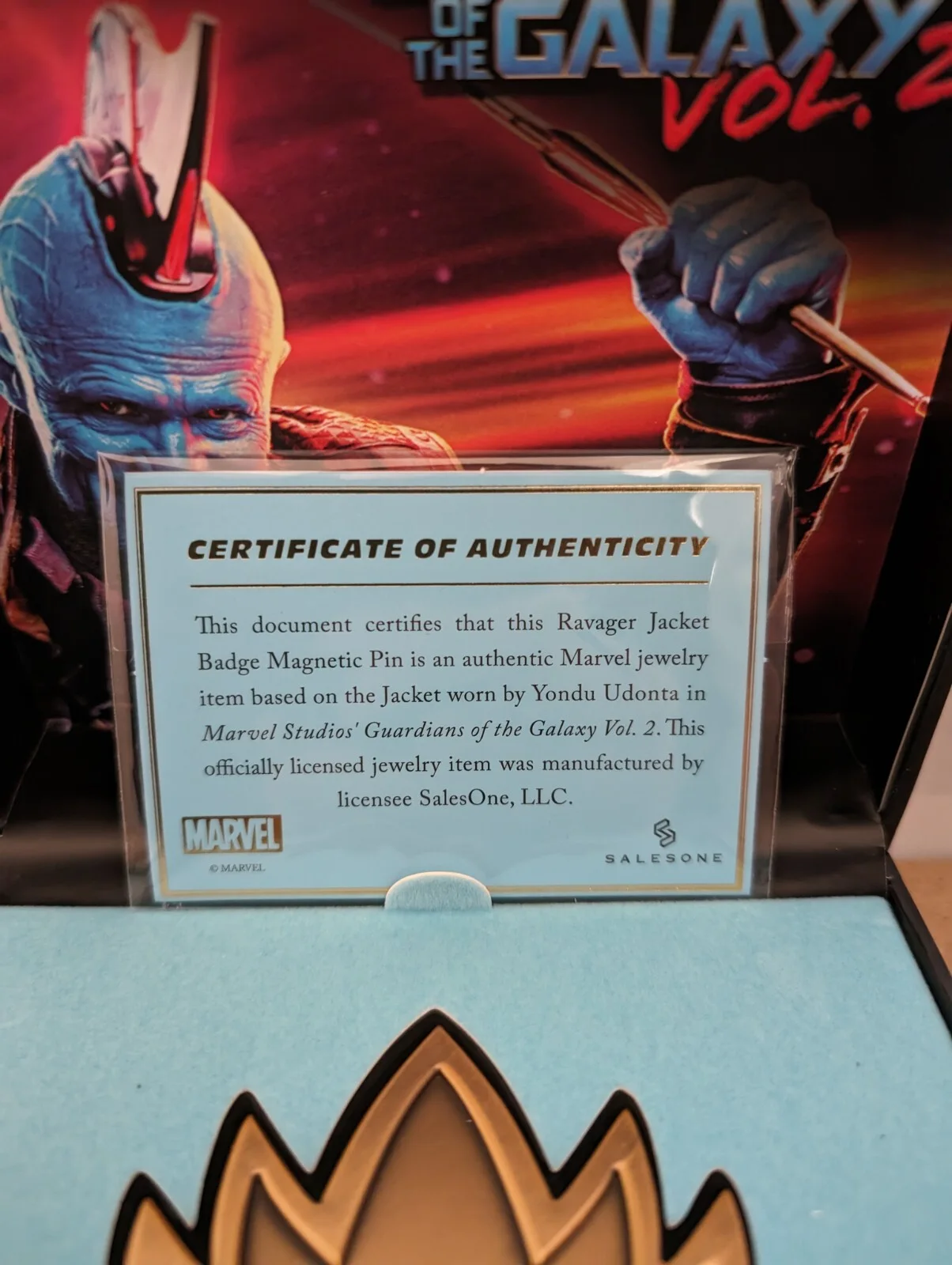 MARVEL GUARDIANS OF THE GALAXY Yondu's Ravager Magnetic Pin Replica GIFT Set, image 3