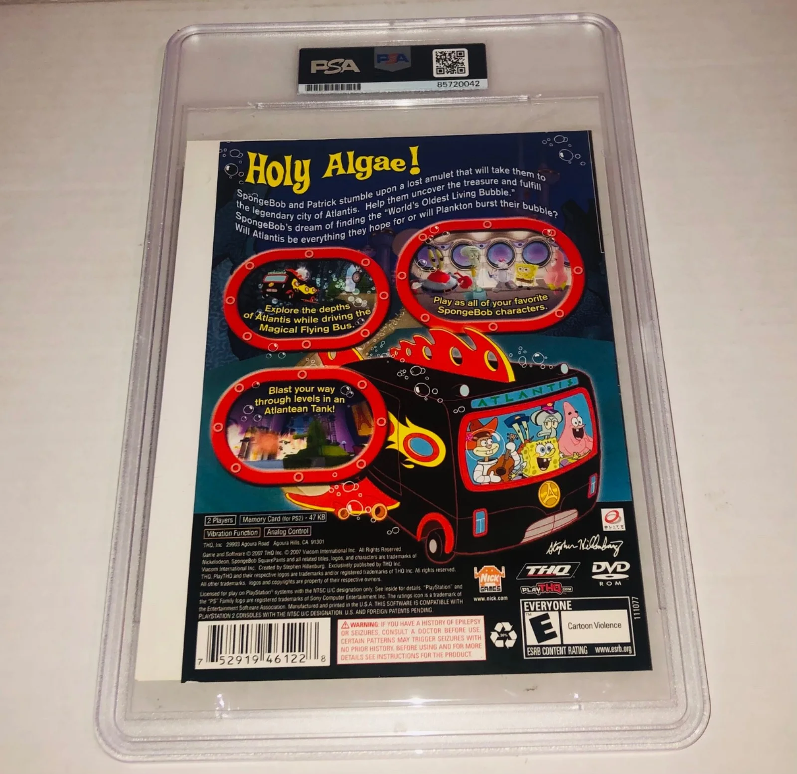 Rodger Bumpass — Rodger Bumpass Squidward Spongebob Squarepants PS2 Signed Video Game Cover PSA, image 2