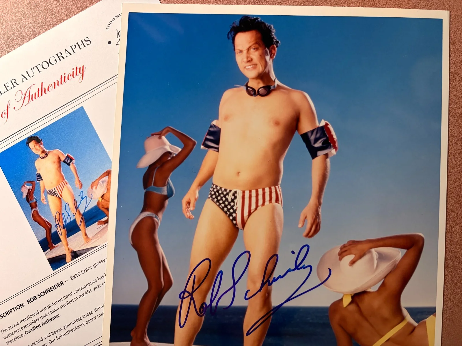 Rob Schneider — Rob Schneider Signed•8x10•DEUCE BIGELOW EUROPEAN GIGOLO•Todd Mueller Autographs, image 2
