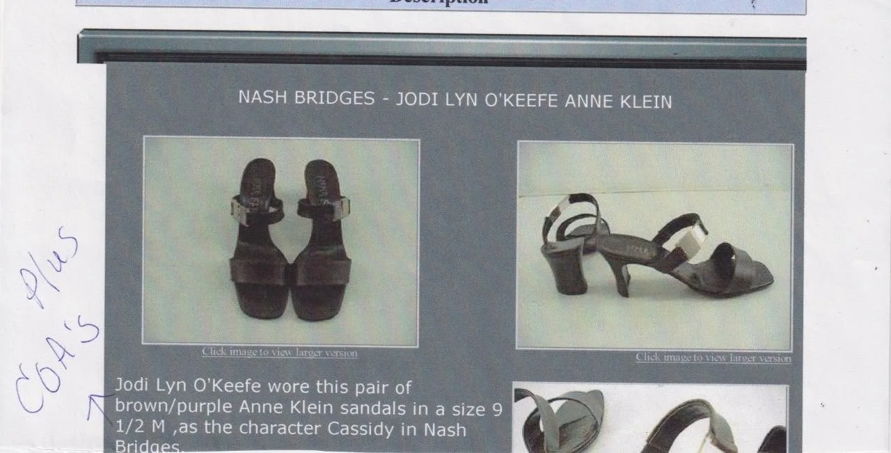 JODI LYN O'KEEGE BROWN /PURPLE ANNE KLEIN SANDALS 9 1/2 M FROM NASH BRIDGES, изображение 4