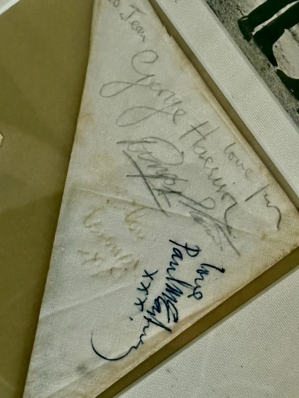 Beatles (all 4) Autographed Napkin., image 4