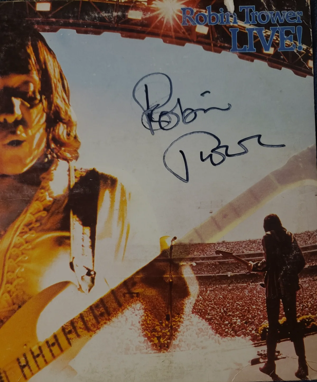 ROBIN TROWER SIGNED RECORD LIVE XRARE BRITISH GUITAR GOD PROCAL HARUM L@@K PROOF, изображение 2