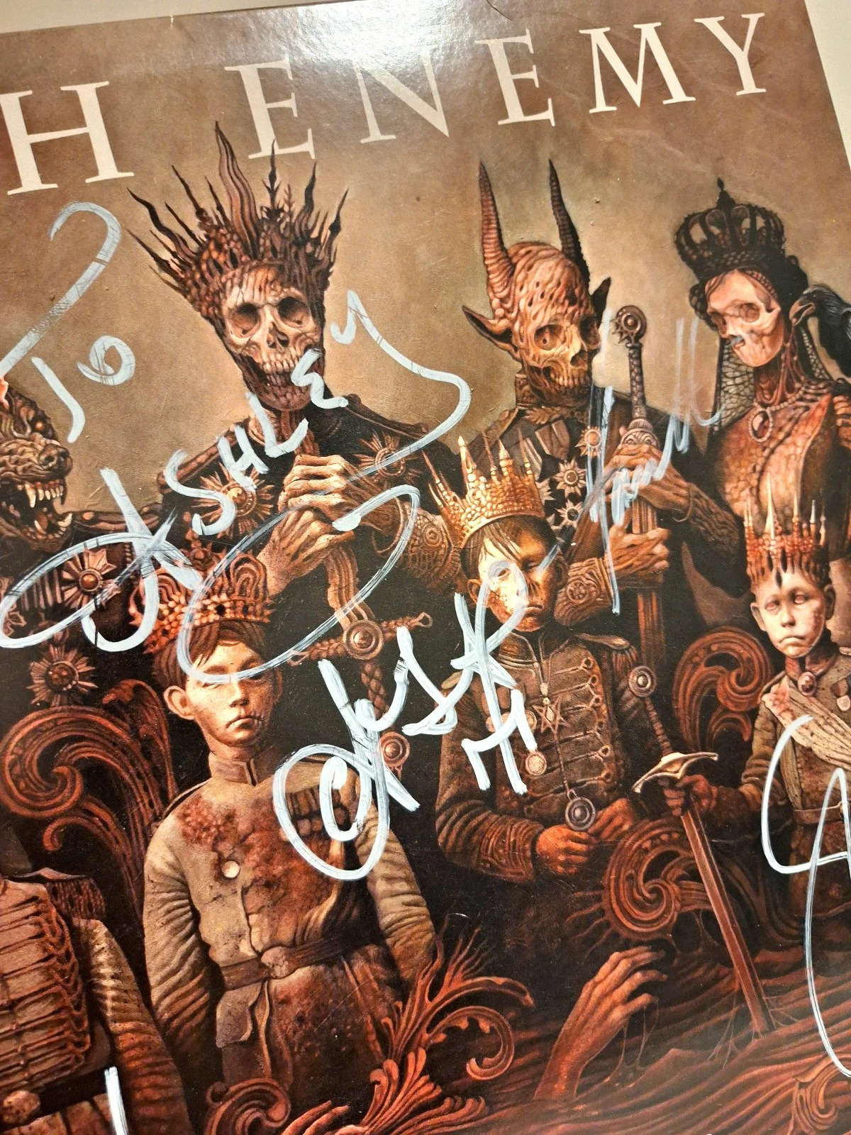 AUTOGRAPHED ARCH ENEMY Blood Dynasty Signed orange Vinyl alissa white gluz new !, изображение 5