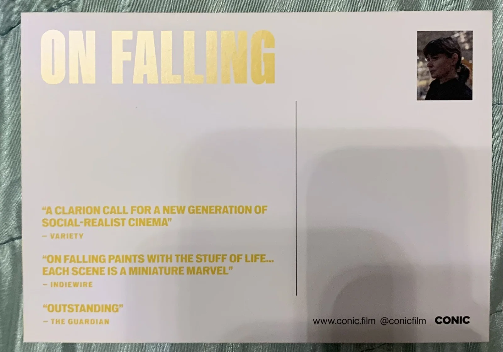 On Falling Film Movie Postcard, image 2