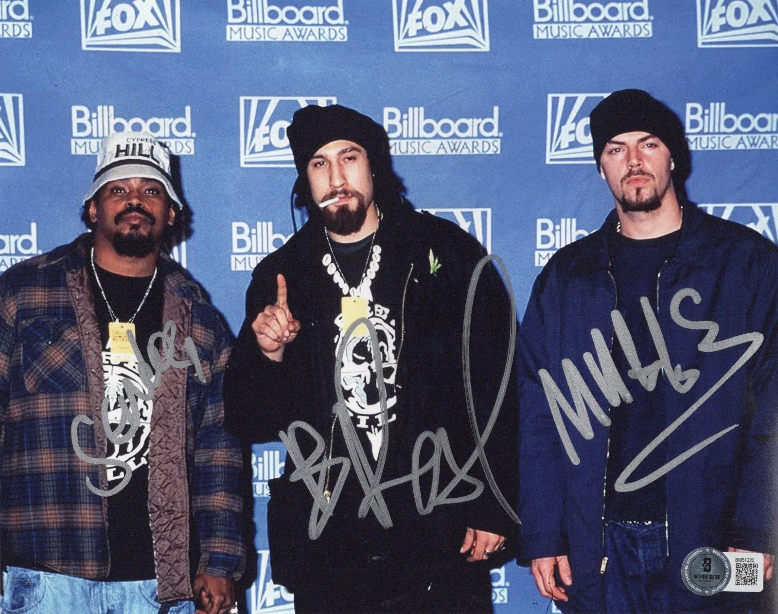 CYPRESS HILL GROUP SIGNED 8x10 PHOTO HIP HOP ICONS B-REAL MUGGS+ BECKETT COA x3, изображение 2