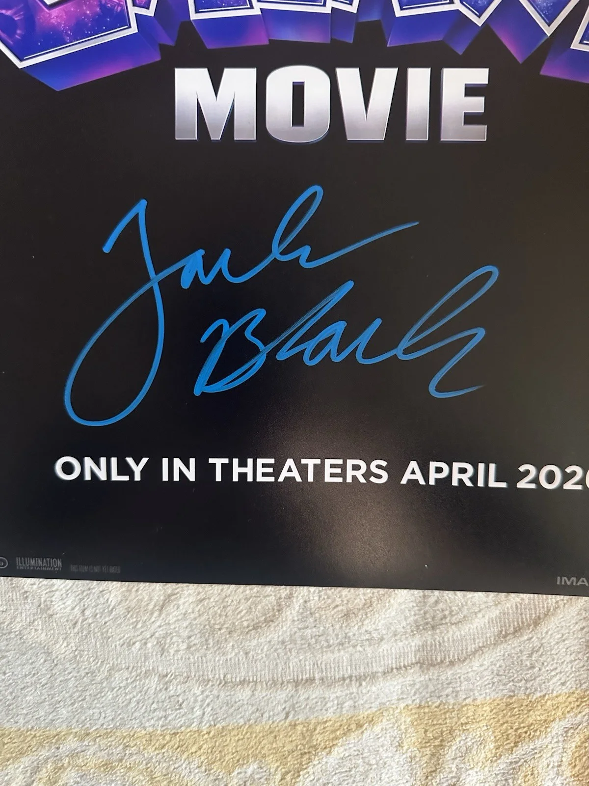 Jack Black Signed Super Mario Galaxy Movie 11 X 17 Poster Bowser Nintendo, image 2