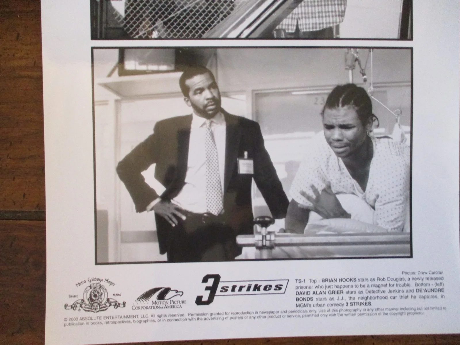 David Alan Grier/De'Aundre Bonds/Brian Hooks(3 STRIKES)2000 8 x 10 B & W Photo, изображение 2