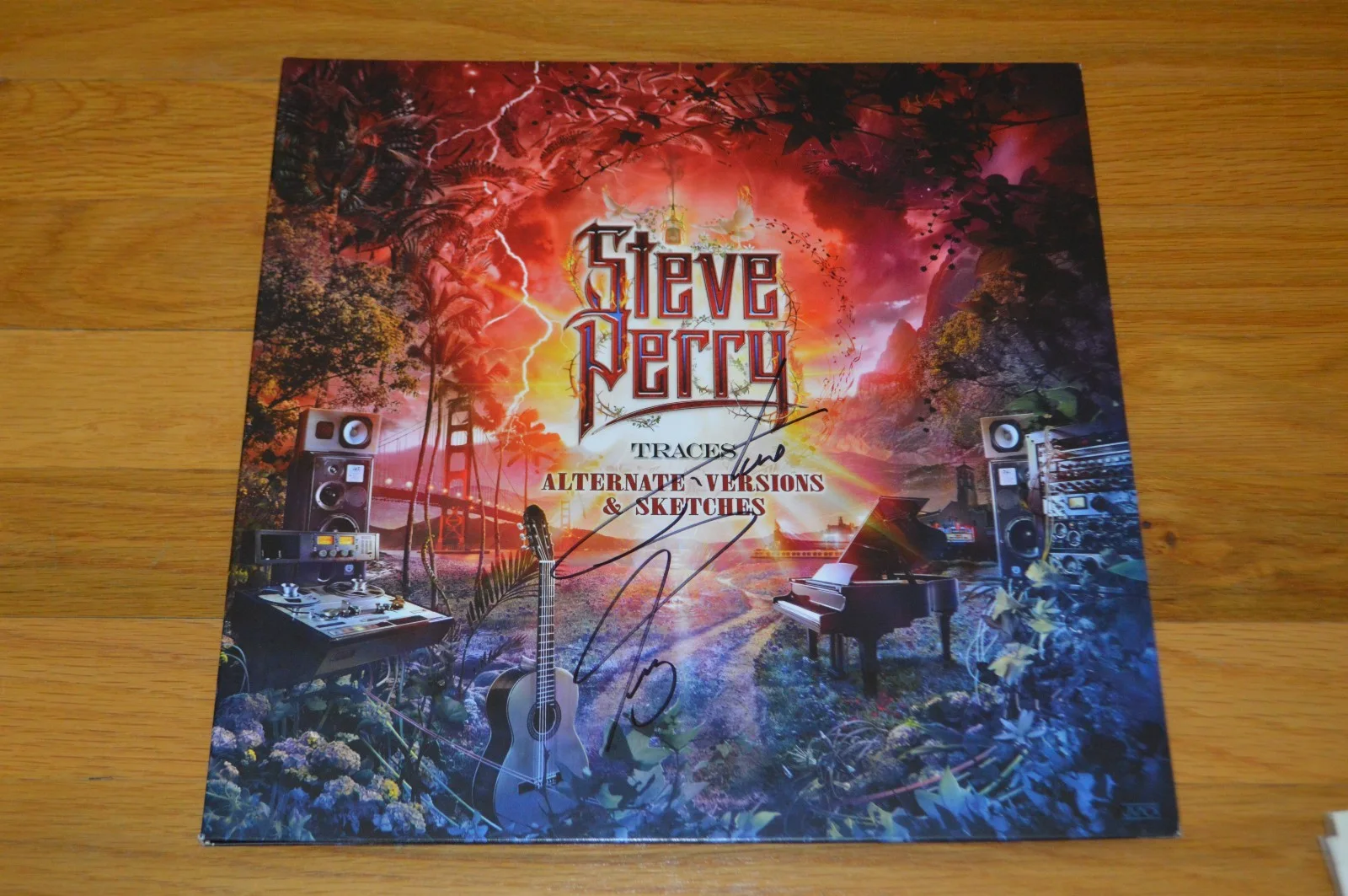 Steve Perry Autographed "Traces" Alt Version Vinyl Cover with JSA COA ~ Journey, image 2